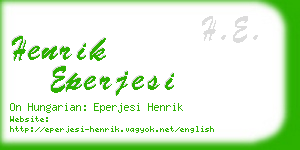 henrik eperjesi business card